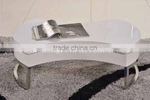 Round Wooden Coffee Table Steel Table photo-3