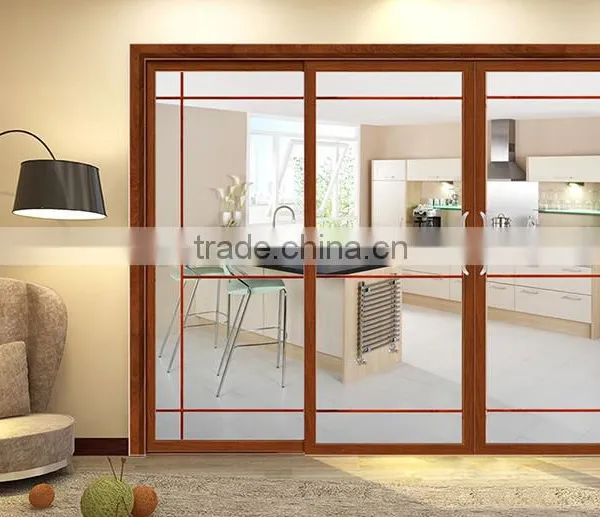 Aluminium Alloy Hollow Glass Sliding Door Kitchen Cabinet Door Wood Door(BG10-M483) photo-2