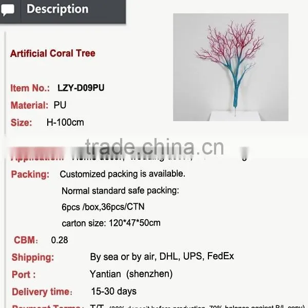 High Quality Coral Tree Wedding and Table Decoration Light Tree Dry Branch photo-2