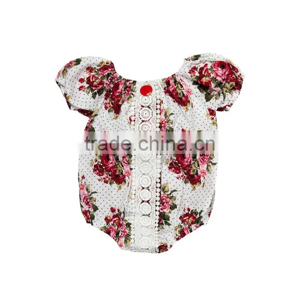 Summer Wholesale Baby Boutique Clothing Rompers Baby Girl Floral Rompers Infant and Toddler Rompers photo-2