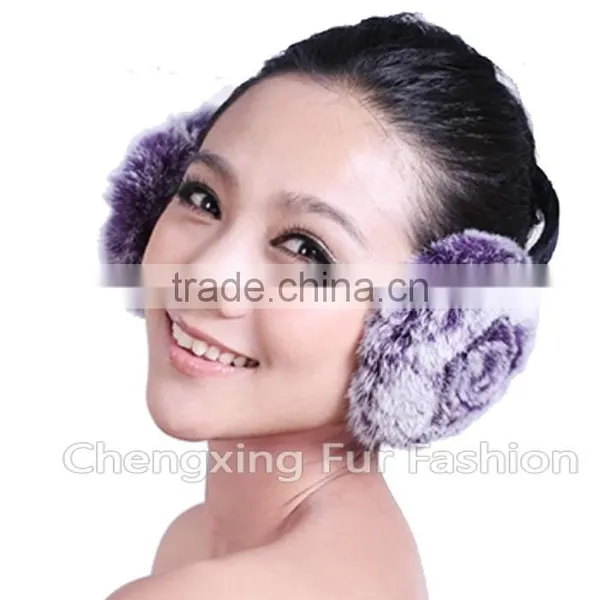CX-EM-03R Fashion Ladies Genuine Rex Rabbit Fur Custom Fur Earmuffs photo-5