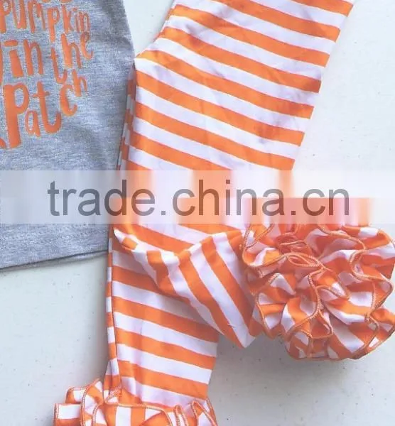 Wholesale Clothing In China,Baby Girls Knitted Cotton Striped Ruffle Pants,Toddlers 95% Cotton 5% Spandex Icing Legging photo-4