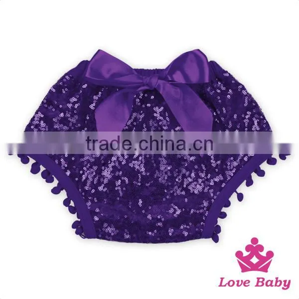 Plain Hot Pink Sequins Baby Bloomers 0-2 Years Old Girls Cotton Bloomers Fashion Style Baby Bloomers Wholesale photo-4