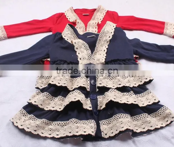 Best Kids Products Ruffle Lace Red Cotton Coat for Children Valentines Day Out Clothing photo-6
