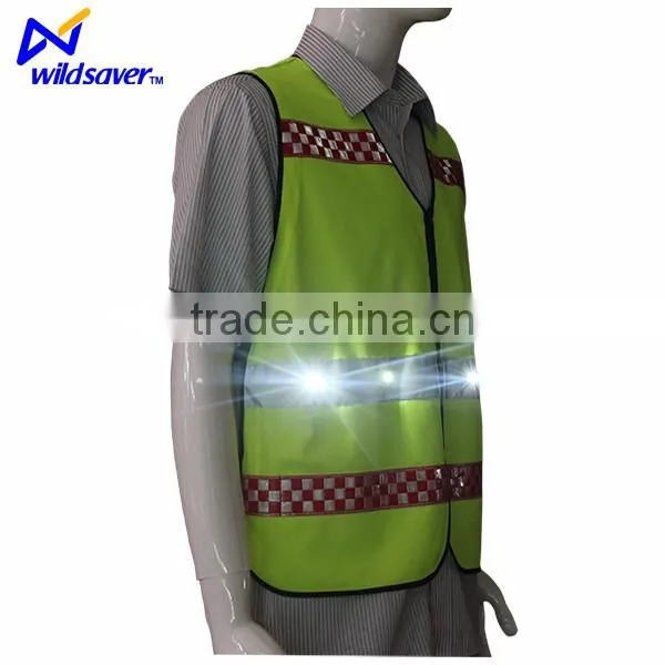 Construction Worker Waistcoat Safety Reflective Running Vest With Led photo-2