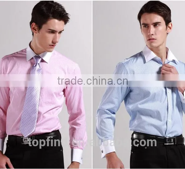 China Supplier OEM Fashion Classic Men's Busniess Long Sleeve Dress Shirt With French Cufflink photo-3