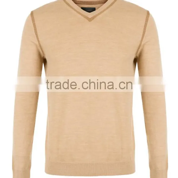 Men's Formal V-neck Plain School Uniform Pullover Sweater With Custom Wholesale photo-2