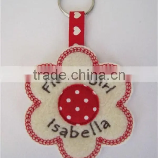 Personalised Flowergirl Key Ring Wedding Gift / Favour Felt & Fabric Flower photo-4