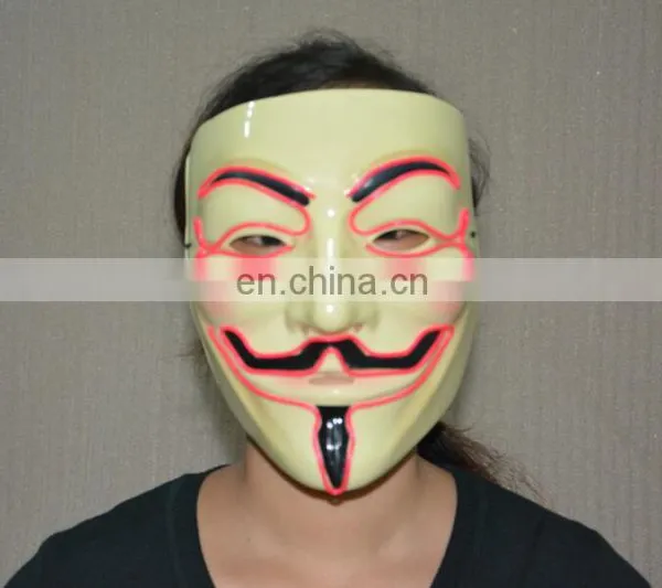 Masquerade & Halloween Vendetta Flash El Wire Led Glowing Mask photo-4