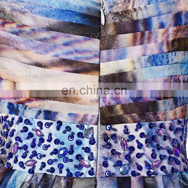 2016 Grace Karin Strapless Chiffon Ball Gown Multi Colors Prom Dress GK000036-1 photo-5