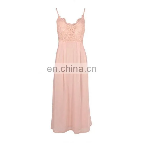 Latest Sweet Pink Prom Dress Fashion Lace and Chiffon Women Dresses photo-4