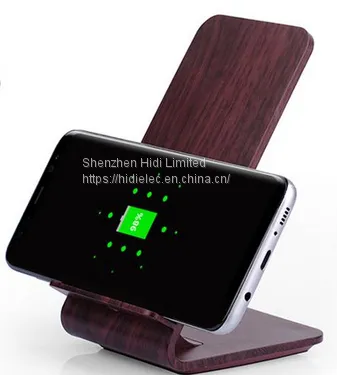Hot Selling Wood Grain Color Ce Rohs Fcc Smart Phone Mobile Phone Qi Wireless Charger For Samsung Iphone