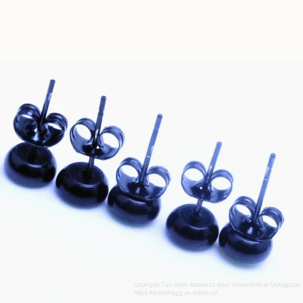 Factory Direct Sale Foreign Trade Ornament Stainless Steel Dripping Oil Ear Nail Titanium Steel Human Body Puncture Butterfly Button Earrings Wholesale photo-4