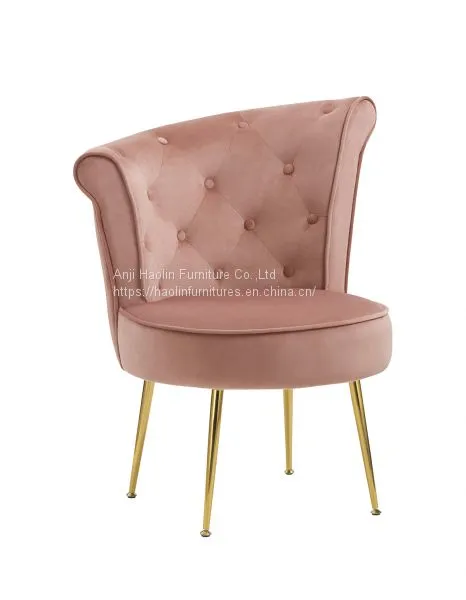 Upholstered With Velvet Single Leisure Chair for Living Room