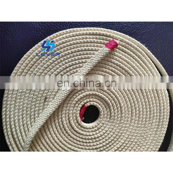 Customized 12 * 4mm Kevlar Braided Cord Rope Used on Glass Tempering Plant Quenching Section photo-2