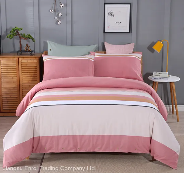 100% Cotton White Bed Sheet for Hotel and Dormitory Stripe and Simple photo-4