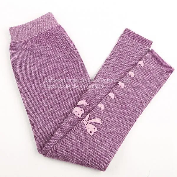 Autumn and Winter Computer Jacquard Wool Warm Pants Children's Warm Pants photo-2