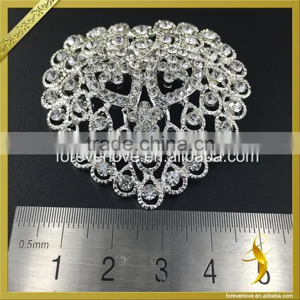 Wholesale Bridal Heart Shaped Crystal Ornaments Rhinestone Brooches for Women FB-083 photo-3