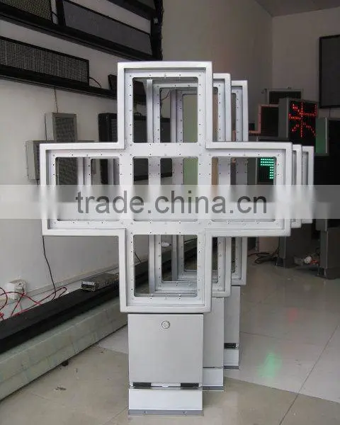 800*800 Outdoor Waterproof Wireless LED Pharmacy Cross Display Sign photo-2