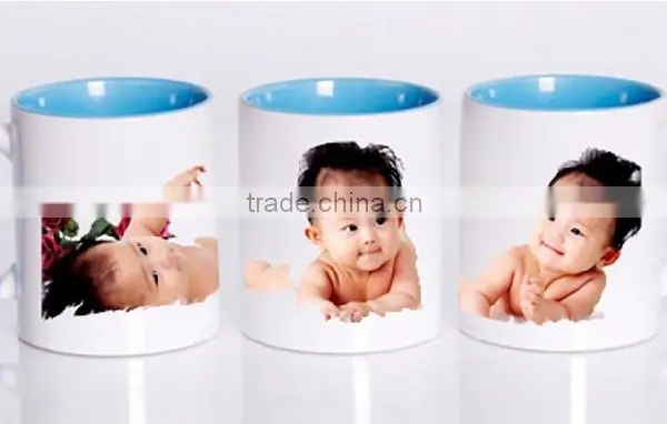 350ml Handle And Inner Colorful Sublimation Coated White Drinking Mug photo-6