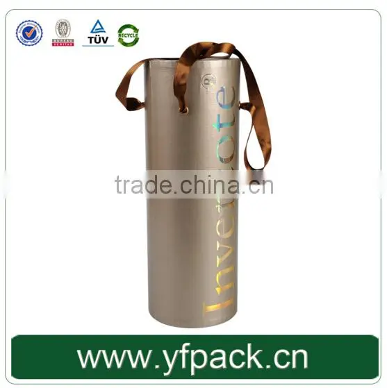 2016 Red Round Hat Box Wholesale/Round Paper Box Template/Round Tube Wine Gift Box photo-4