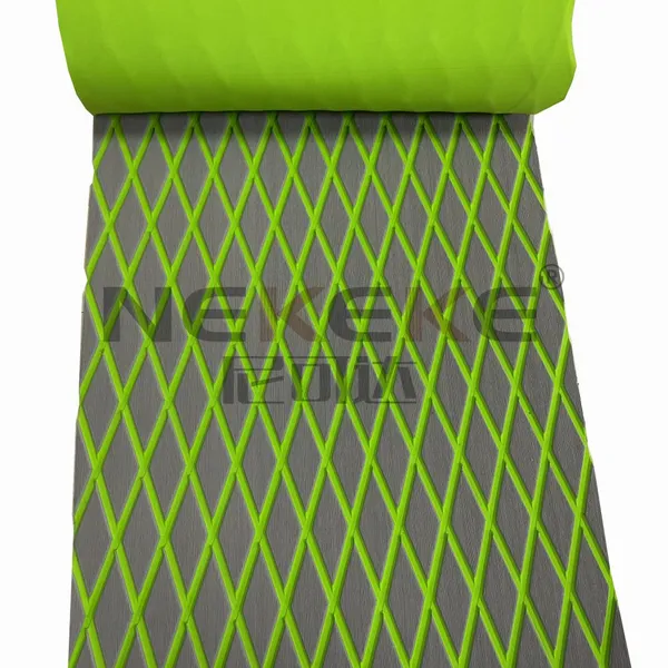 NEKEKE 70*190*0.6 cm Light Grey + Green + Diamond on Surface Boat Yacht Marine EVA Deck Foam Sheet Composite Outdoor Decking photo-2