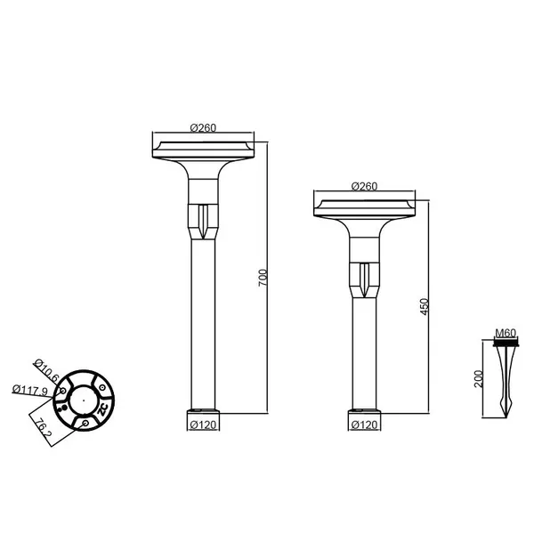 Outdoor solar bollard DLW-S-002 photo-3