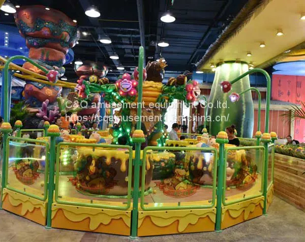 Bear & Honey-Looking Spinning Cups Rides