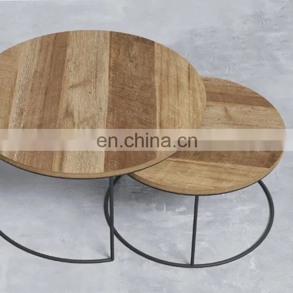 Bauhaus 2 Piece Multi-Coloured Round Nesting Coffee Table photo-3