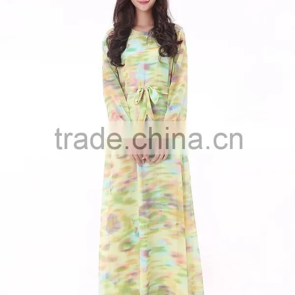 New Fashion Ladies Dress Maxi Dress Long Sleeves Casual Dress photo-4