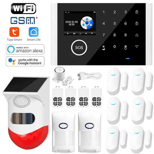 WIFI intelligent wireless sound and light GSM store door and window anti-theft alarm infrared sensing home security system（Wechat:13510231336）