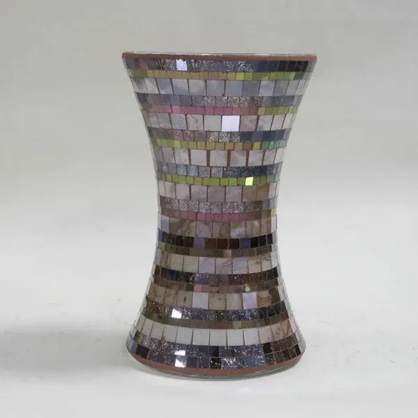 Flower Bottle Bud Vase Table Vase Glass Vase Colorful Unique Vase Home Decoration Flower Vase Gift Set Flower Pot Mosaic Vase Glass Jar Glass Pot photo-4