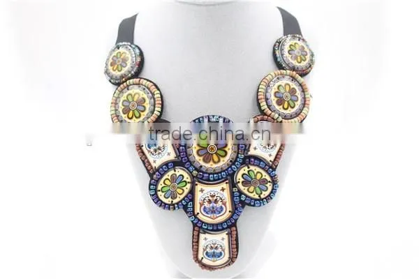 Hottest Sale Statement Necklace Big Pattern Collar Necklace Round Bead Necklace