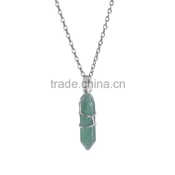 2016 Trendy Hot Style Tiger Eye Natural Stone Bullet Necklace SMJ0143 photo-4