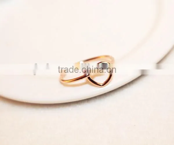 2015 Twist Heart Shape Thin Wedding Rings For Women Simple Anillos de Las Mujeres photo-3