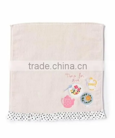 100% Cotton Lace Embroidery Design Face Towel Any Customized photo-3