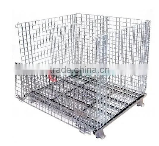 Metal Folding Storage Cage Wire Mesh Container for Warehouse photo-6