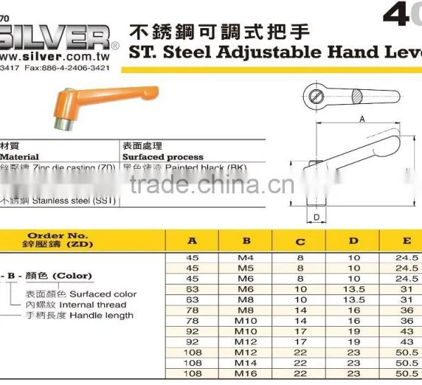 For Metal Lathe or CNC Lathe Orange SUS Adjustable Hand Levers photo-2