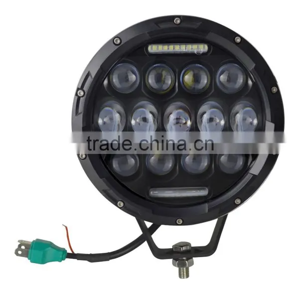 New Arrival and Smart Design 78W Round Jeep Wrangler Front Bumper With Led Light in 7" photo-5