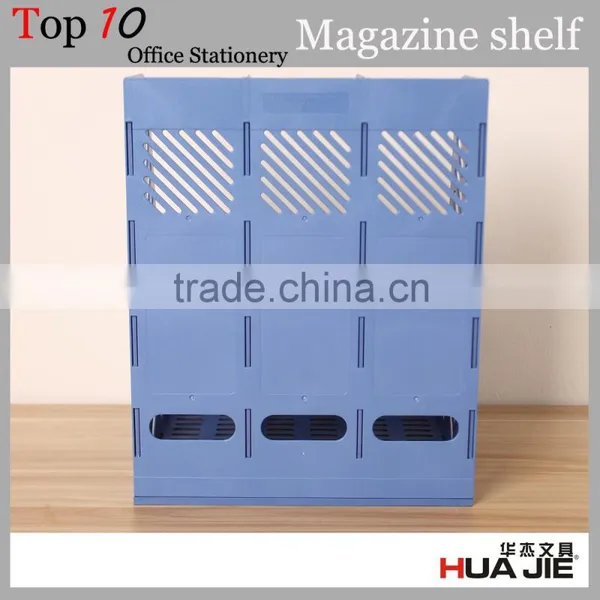 Logo Print Design Plastic Material Foldable Display Rack Assemble Magazine Shelf photo-4
