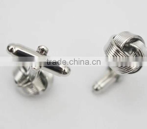 Factory Supply Top Quality Cheap Copper Metal Silk Knot Cufflinks photo-6