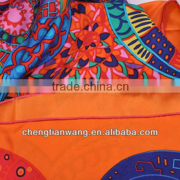 Best-selling Scarf Shawl, Lady's Fashion 140cm Square 100% Silk Scarf Shawl photo-2
