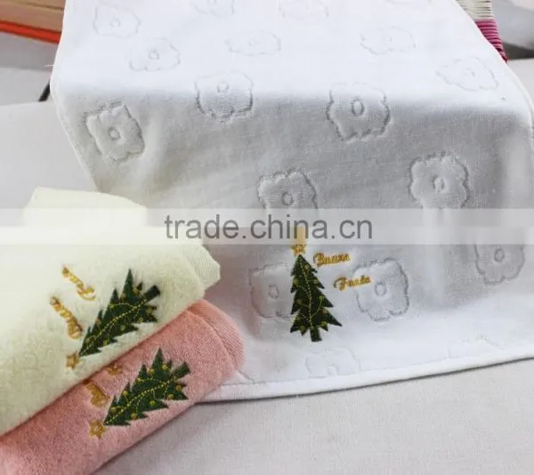 Hot Sell Many Design for Various Holiday Towel, Complete Set of Solid Color Velour Cotton Embroidery Towel,Christmas Gift Towels photo-2