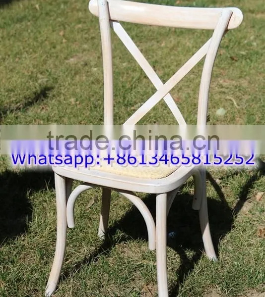 Rattan Seat Stackable Dinning Cross Back Chair