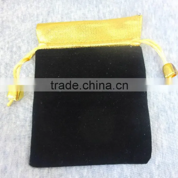 Professional Gold Microfiber Top Mini Velvet Bag Soft With Aglets photo-5