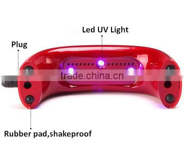 Amazon New Portable (395mm~405mm)9W Rainbow LED Lamp 6atts LED Nail Light Mini Nail LED Dryer photo-4