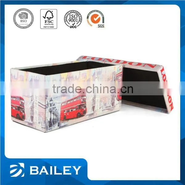 Home Furniture High Quality Gold Stool Wood Ottoman photo-2