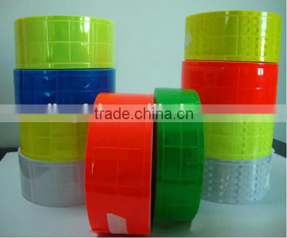 Colored PVC Stitching Stitching Lattice Reflective Tape photo-3