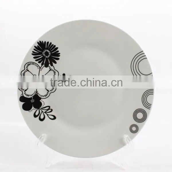 Silver Rim Dinner Plate for Hotel Super White Porcelain Dinner Plate photo-5
