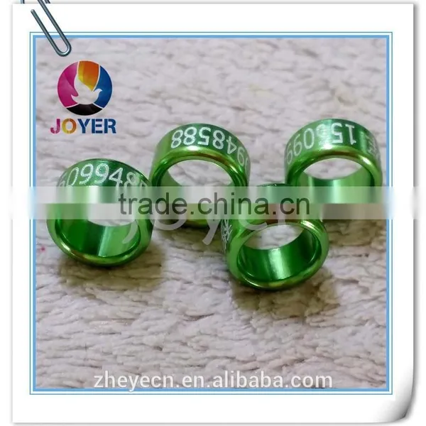 2015 Aluminum Pigeon Birds Ring 2mm-22mm Available Custom With Your Name and Phone Lovebird Canary Birds Ring Band photo-4